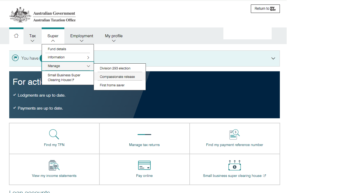 Applying online through MyGov ATO portal