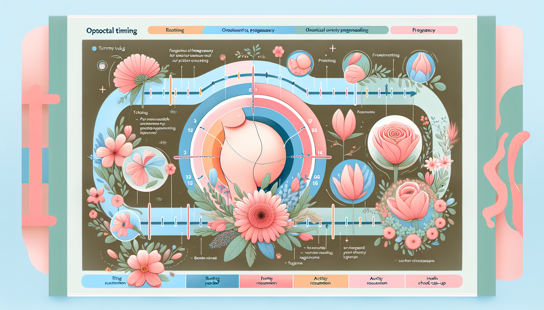 An illustration showing the ideal timing for pregnancy post-abdominoplasty.