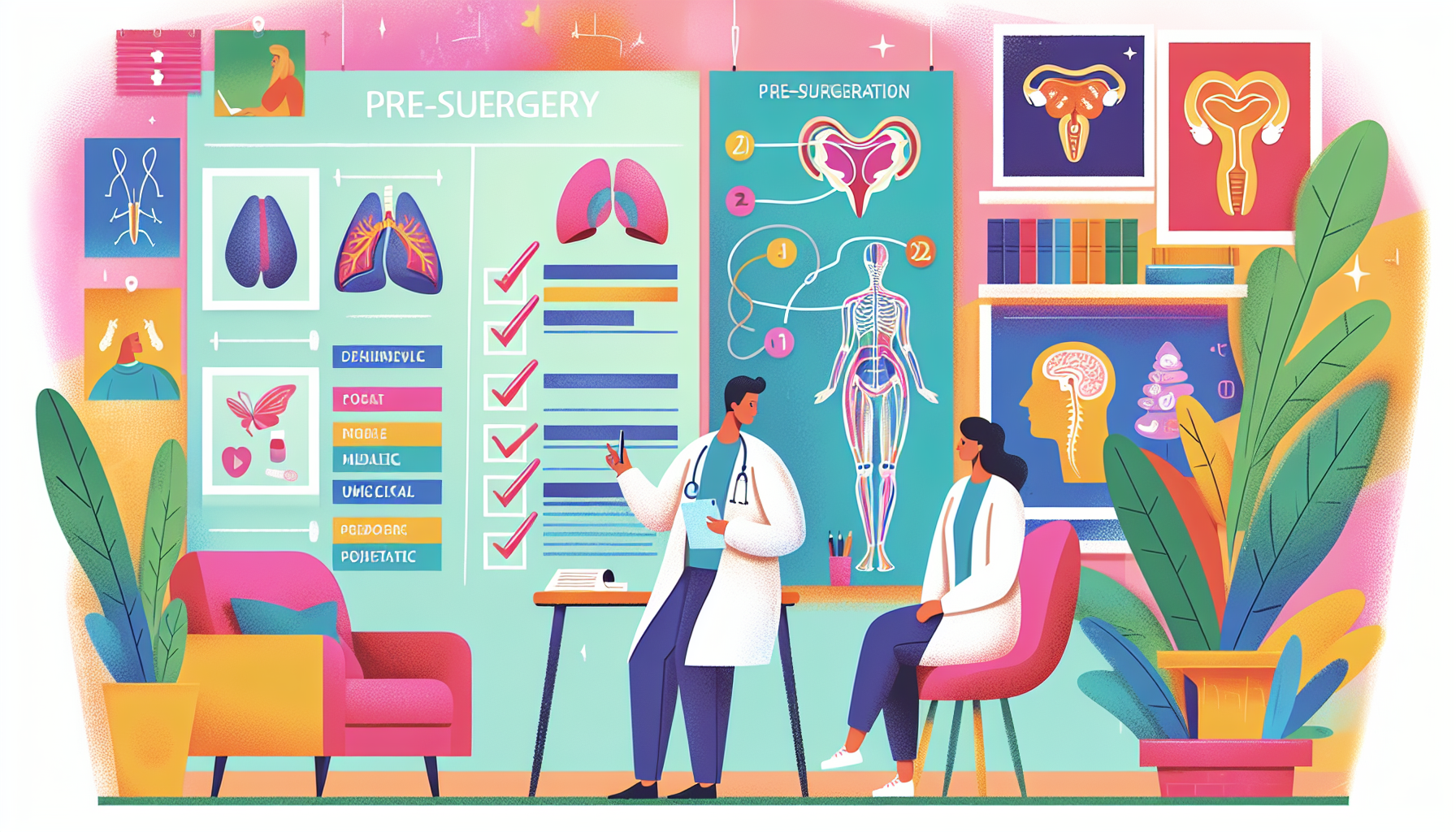 An illustration showing the preparation steps for tummy tuck surgery.