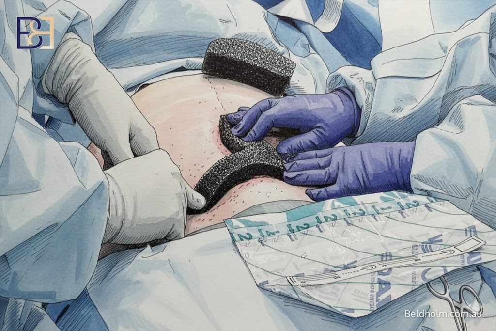 Complications from Lower Torso Operations Post Weight Loss 10 Applying VAC dressing to wound