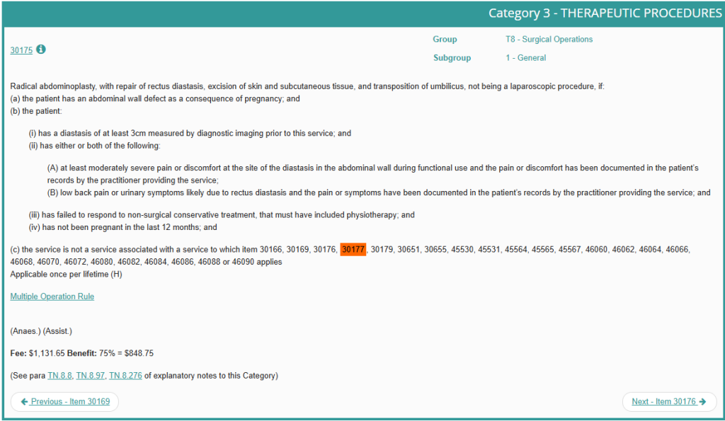 MBS item number 30175