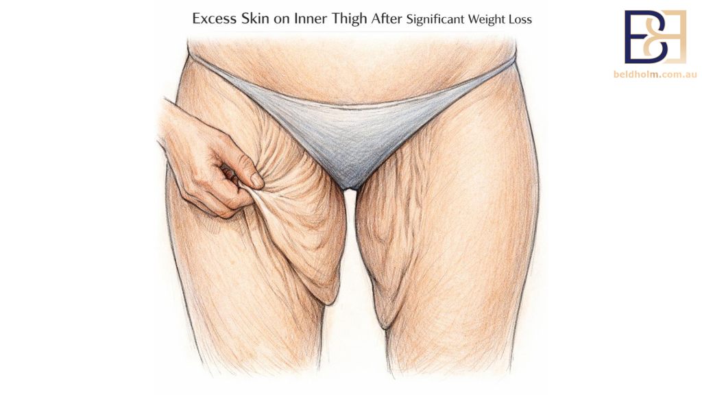 Excess skin inner thigh area post weight loss | Dr Beldholm