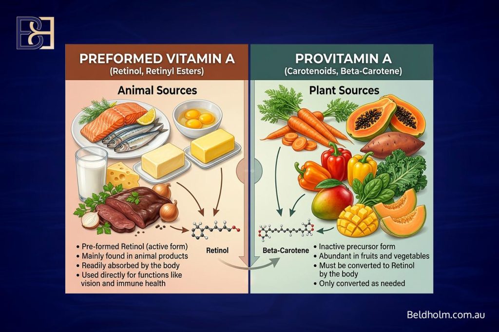 Preformed vitamin A versus provitamin A