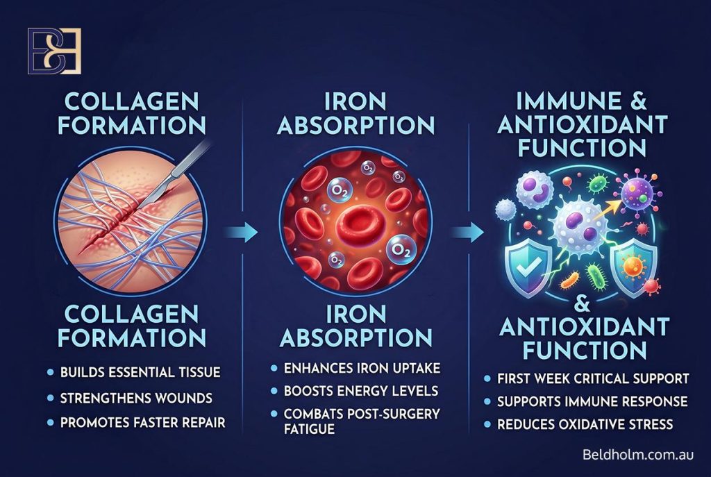 Vitamin C (Ascorbic Acid) Before and After Body Contouring Surgery: Collagen, Iron, and Wound Healing After Weight Loss 21 The Immune and Antioxidant Functions
