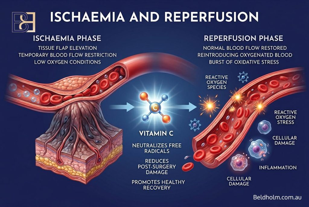 Vitamin C (Ascorbic Acid) Before and After Body Contouring Surgery: Collagen, Iron, and Wound Healing After Weight Loss 22 The antioxidant picture
