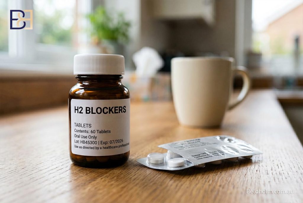 H2 blockers such as famotidine and ranitidine have a similar but less profound effect.