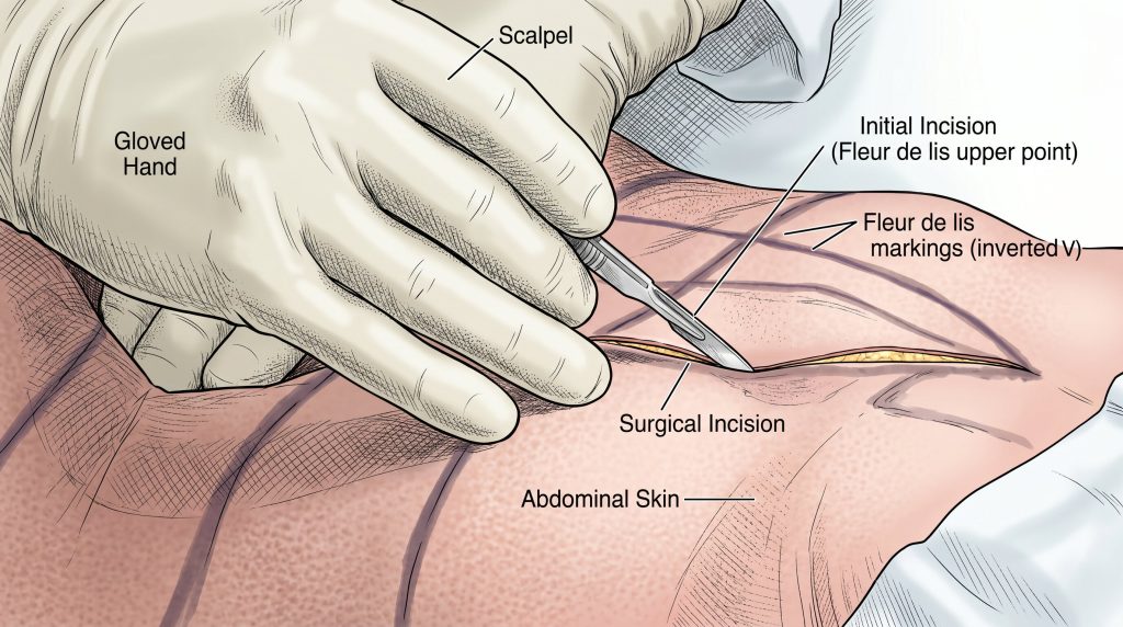 Vertical Incision and Excision