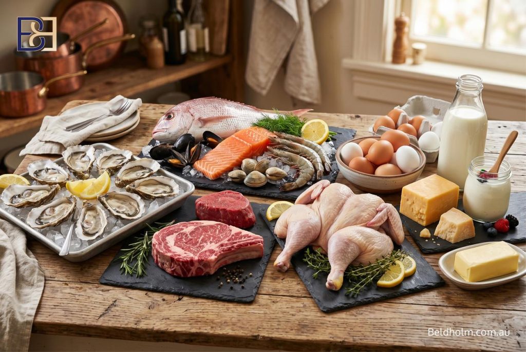 Animal based foods, the richest sources