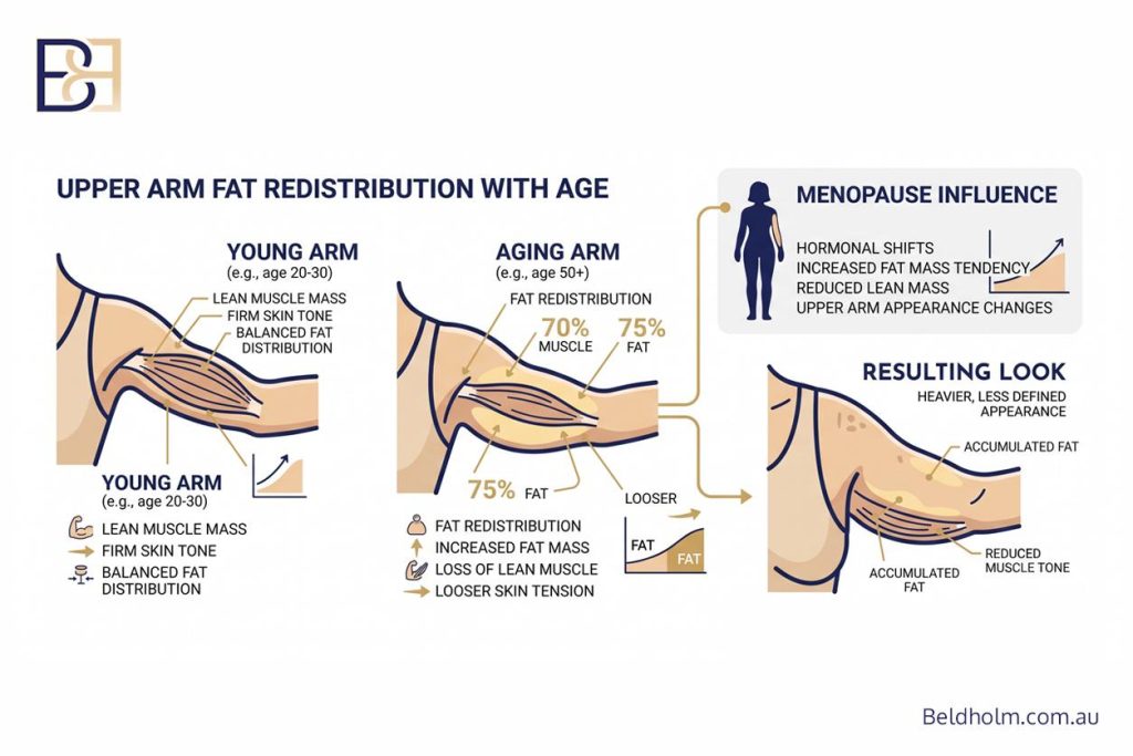 Shifts in body fat distribution