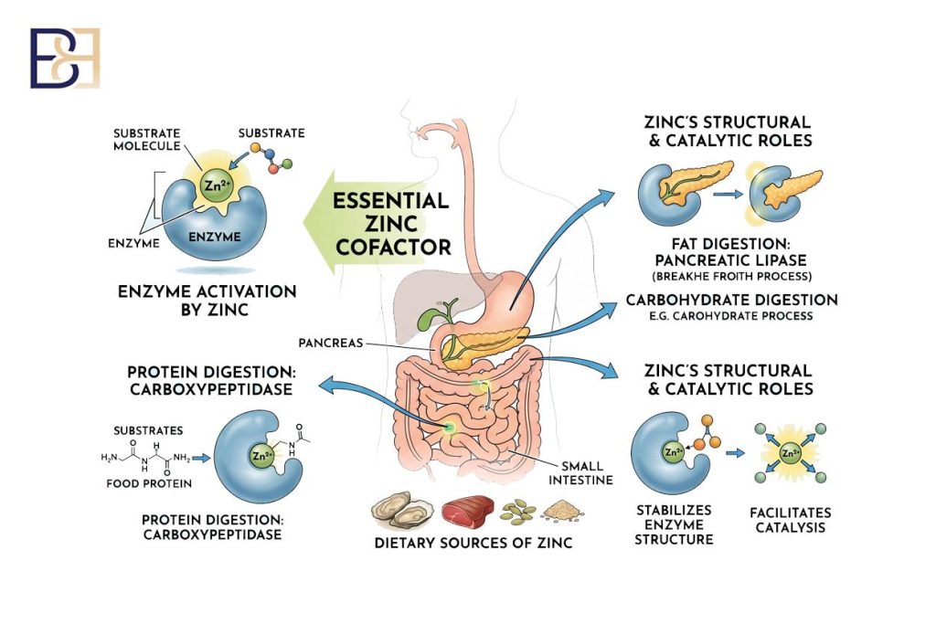 Zinc as a cofactor for enzymes