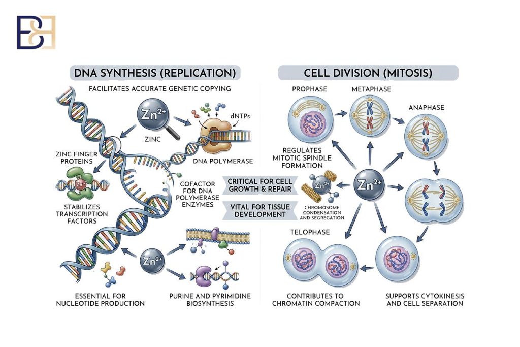 Zinc in DNA synthesis and cell division