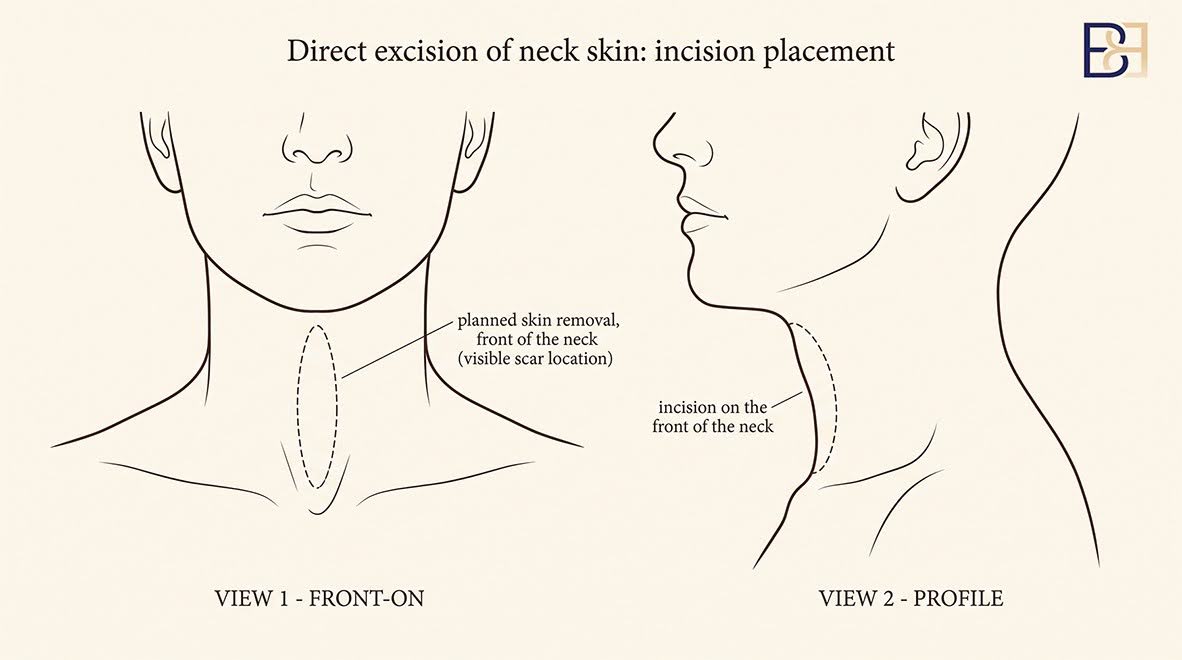 Direct Excision of Neck Skin Incision Placement