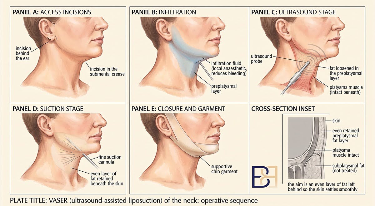 How I perform VASER (ultrasound-assisted liposuction) of the neck