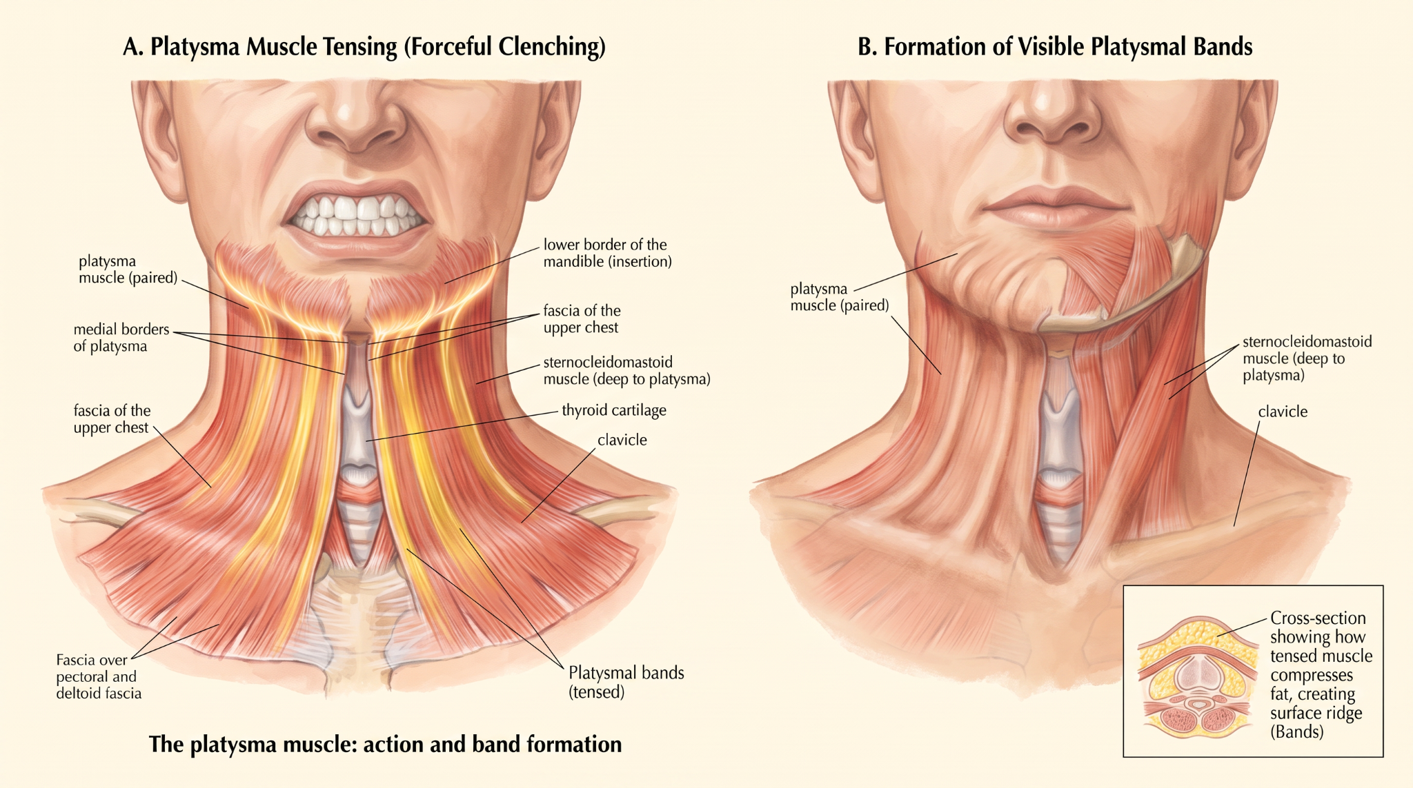Platysma Muscle Tensing - Platysmaplasty