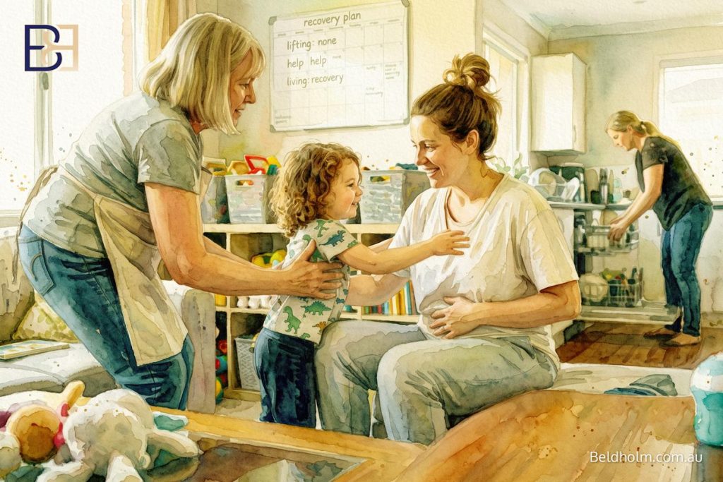 Recovering while caring for young children