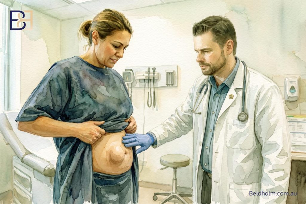 Symptomatic diastasis recti (abdominal muscle separation)