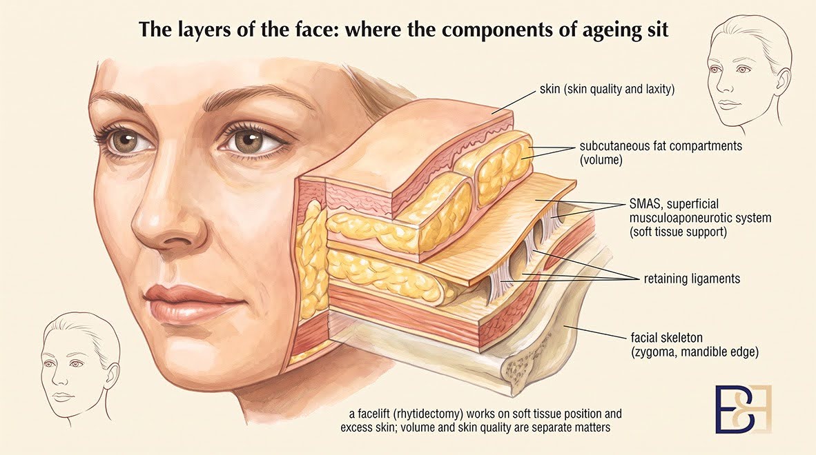 The layer of the face - Facelift Rhytidectomy