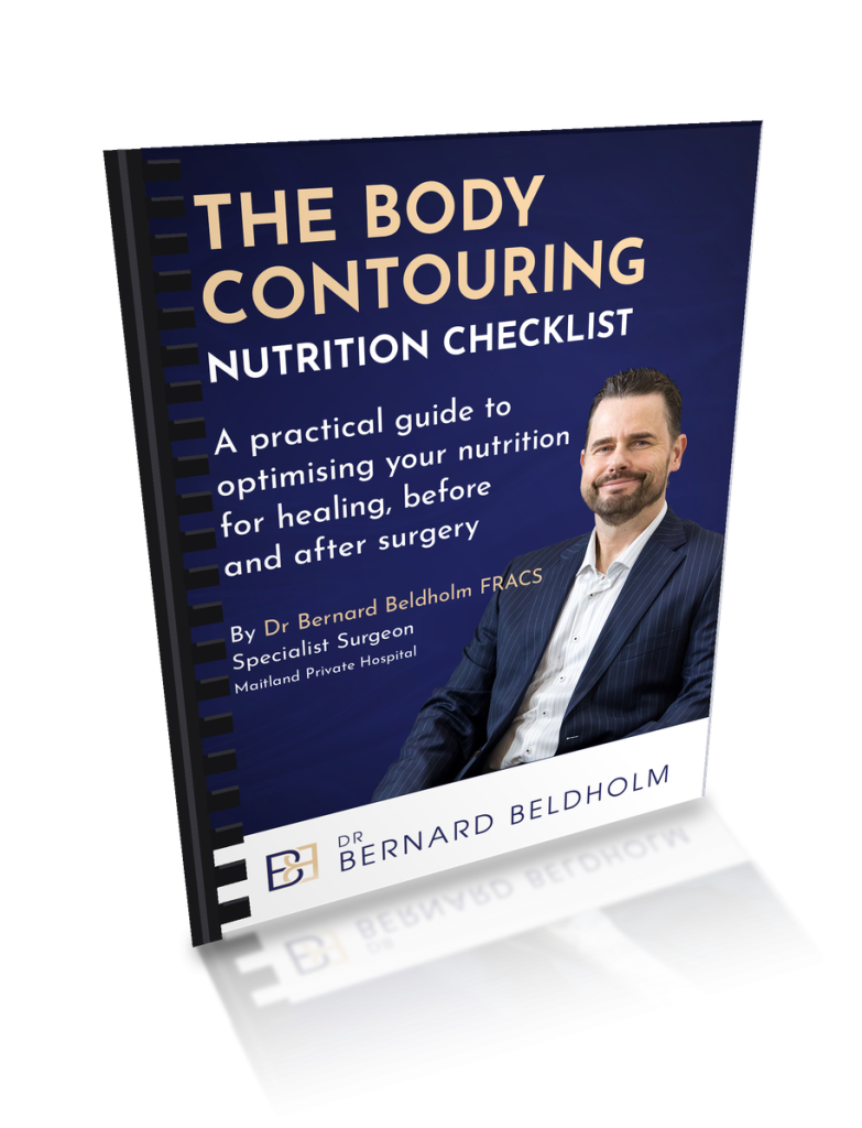 DrBB Lead Magnet The Body Contouring Nutrition Checklist Book Cover CTA