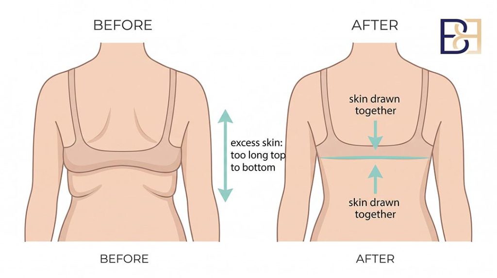 Which Direction of Skin Excess This Operation Treats